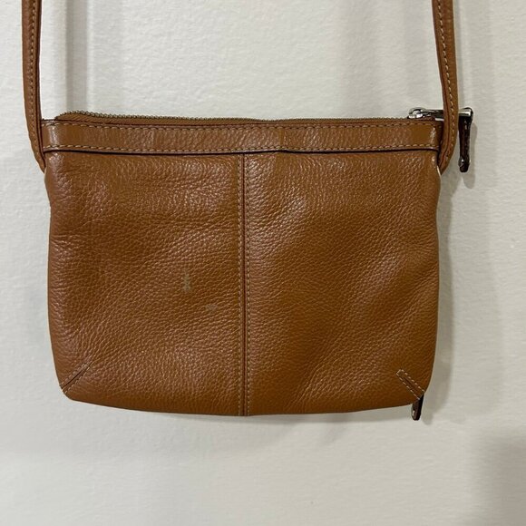 Tignanello Brown Tan Leather Crossbody Bag Small Purse - Picture 4 of 9